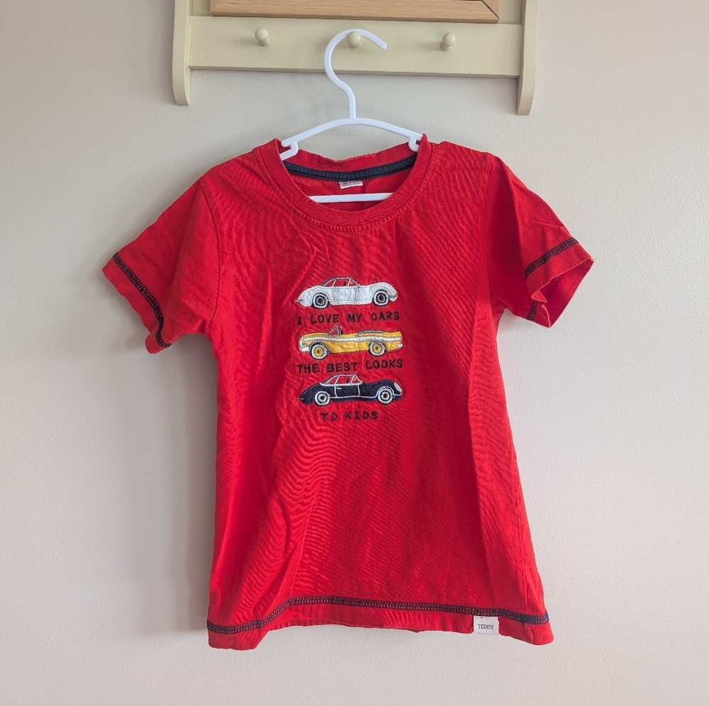 Red Kids Car Graphic Tee